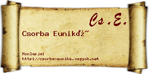 Csorba Euniké névjegykártya
